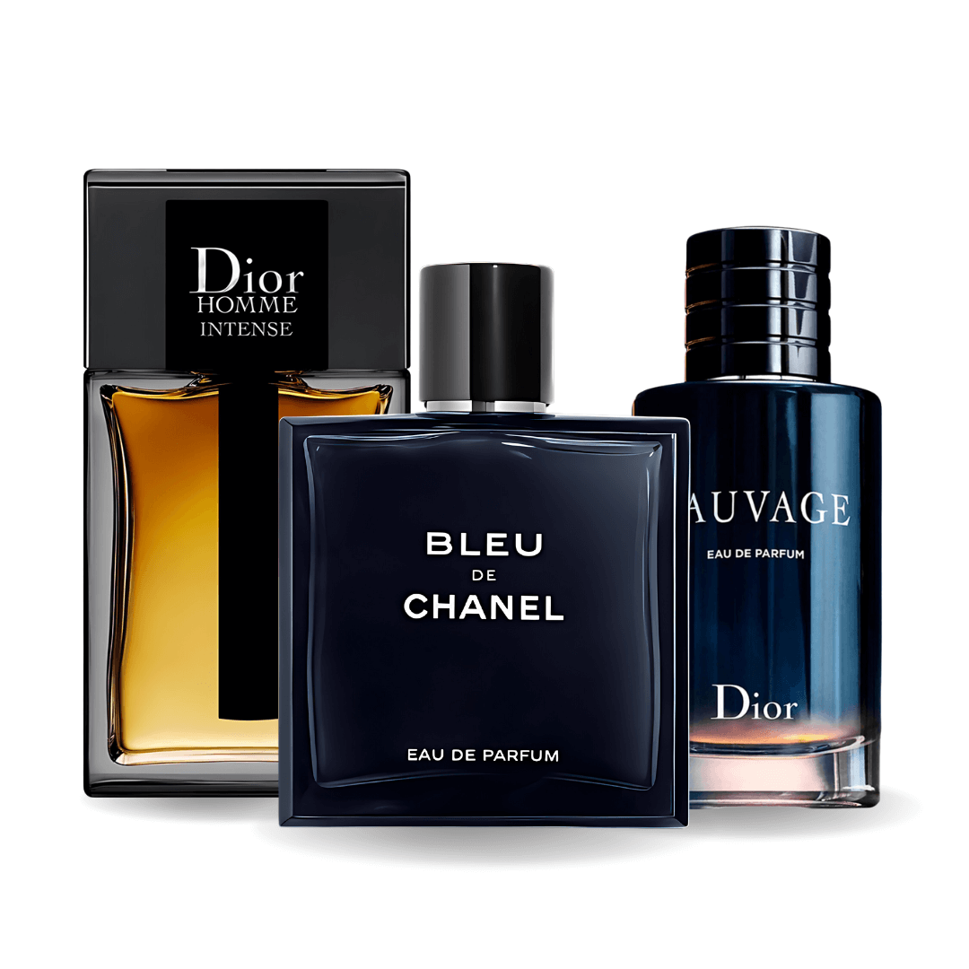 PACK 3 PARFUMES: SAUVAGE DIOR, BLEU DE CHANEL, DIOR HOMME INTENSE 100ML