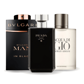 Pack de 3 perfumes: Bvlgari In Black, Giorgio Armani Acqua di Giò y L’Homme Prada Intense – 100 ml