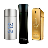 PACK DE 3 PERFUMES: 212 MEN NYC, PACO RABANNE ONE MILLION, ARMANI CODE HOMME 100 ml